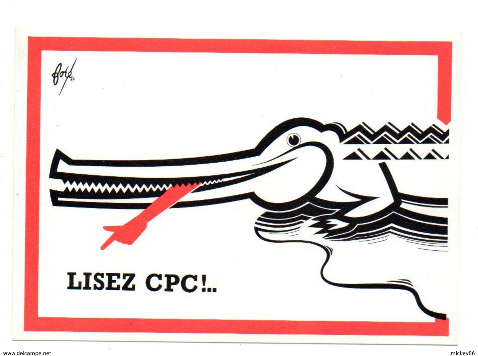 Illustrateur  FORE -- 1987 --  Crocodile Avec Langue En Forme De Main . ....à Saisir - Fore