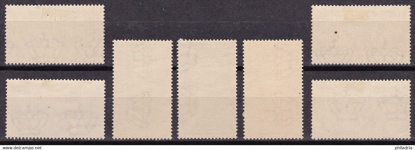 Etiopia, 1936,  Vittorio Emanuele, Complete Set, Horizontal Stamps Hinged Vertical Stamp MNH - Ethiopia