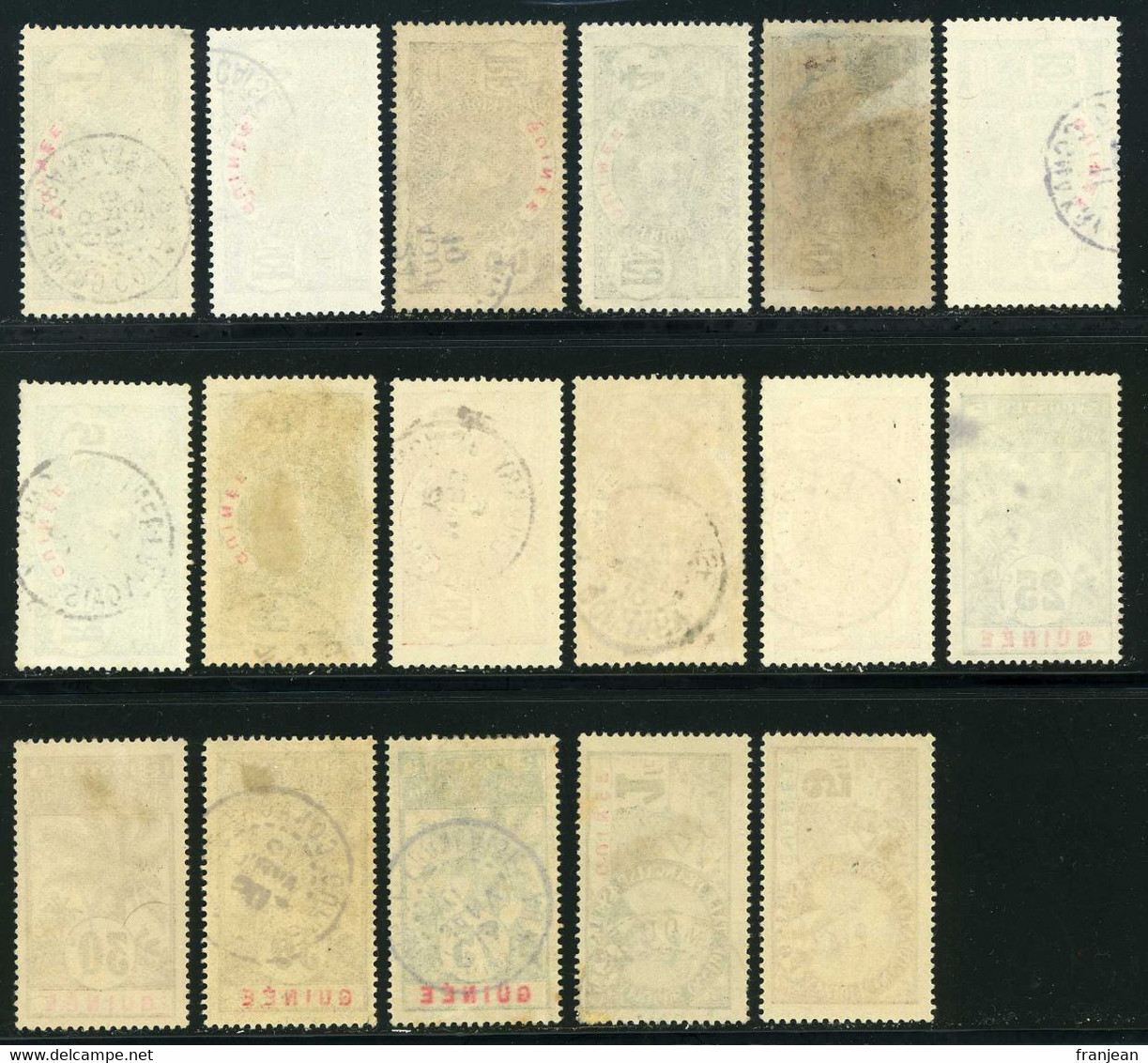 GUINEE Lot De 17 Timbres Faidherbe, Palmier Et Ballay Oblitérés Voir Détail Côte 150 Euros - Used Stamps