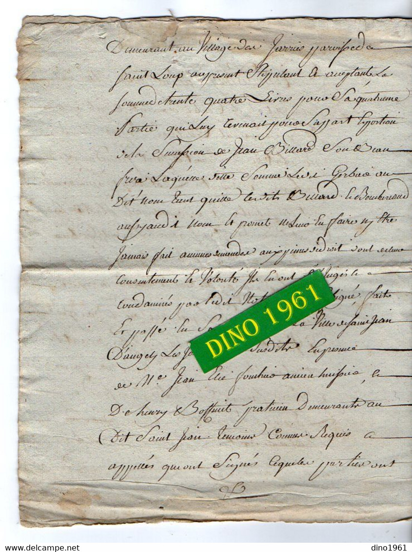 VP19.296 - LA ROCHELLE - Acte De 1769 - Quittance Par M. Laurent GERBIE à Pierre BILLARD Farinier à LANDES - Seals Of Generality