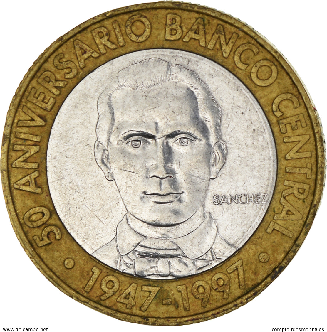 Monnaie, République Dominicaine, 5 Pesos, 1997 - Dominicaine