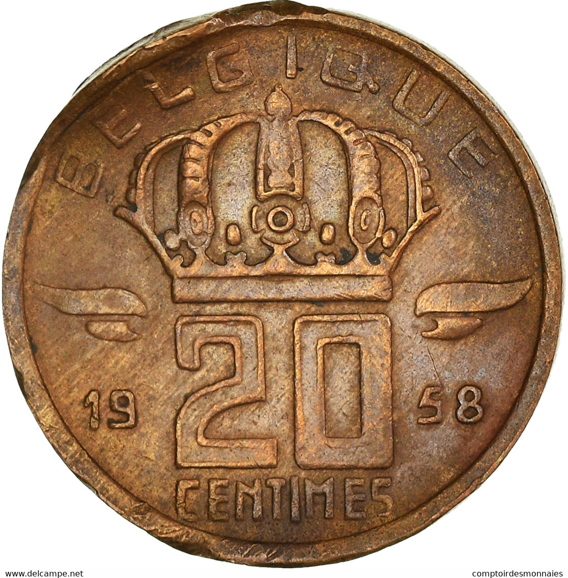 Monnaie, Belgique, 20 Centimes, 1958 - 20 Centimes