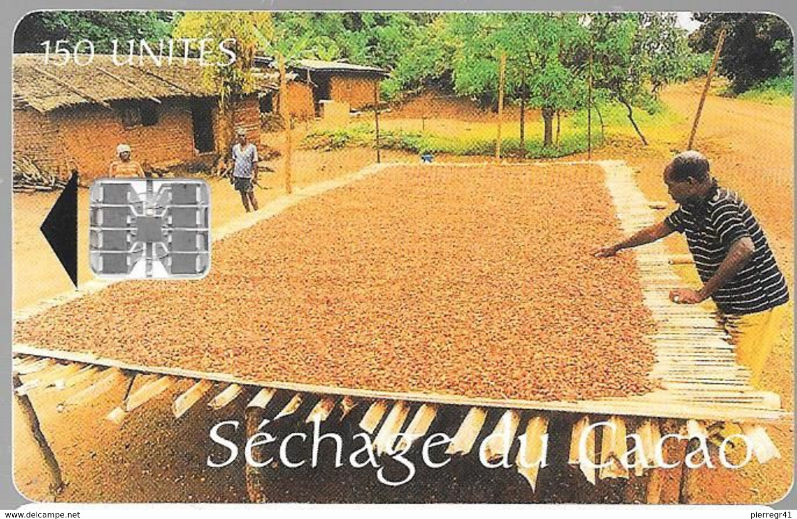 CARTE PUCE-CAMEROUN-SC7-150U-INTELCAM-SECHAGE Du CACAO-V°DN° Blanc-C880028672/-Utilisé -TBE-RARE - Kameroen