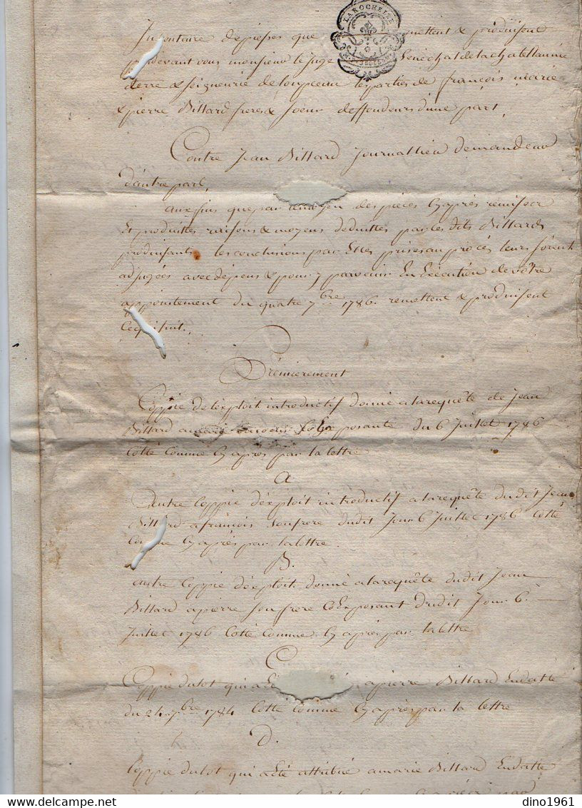 VP19.298 - Cachet De Généralité De LA ROCHELLE -1787 -  Inventaire Des Papiers Famille BILLARD à LANDES - Gebührenstempel, Impoststempel