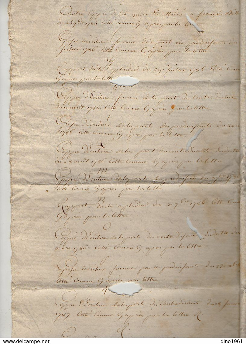 VP19.298 - Cachet De Généralité De LA ROCHELLE -1787 -  Inventaire Des Papiers Famille BILLARD à LANDES - Cachets Généralité