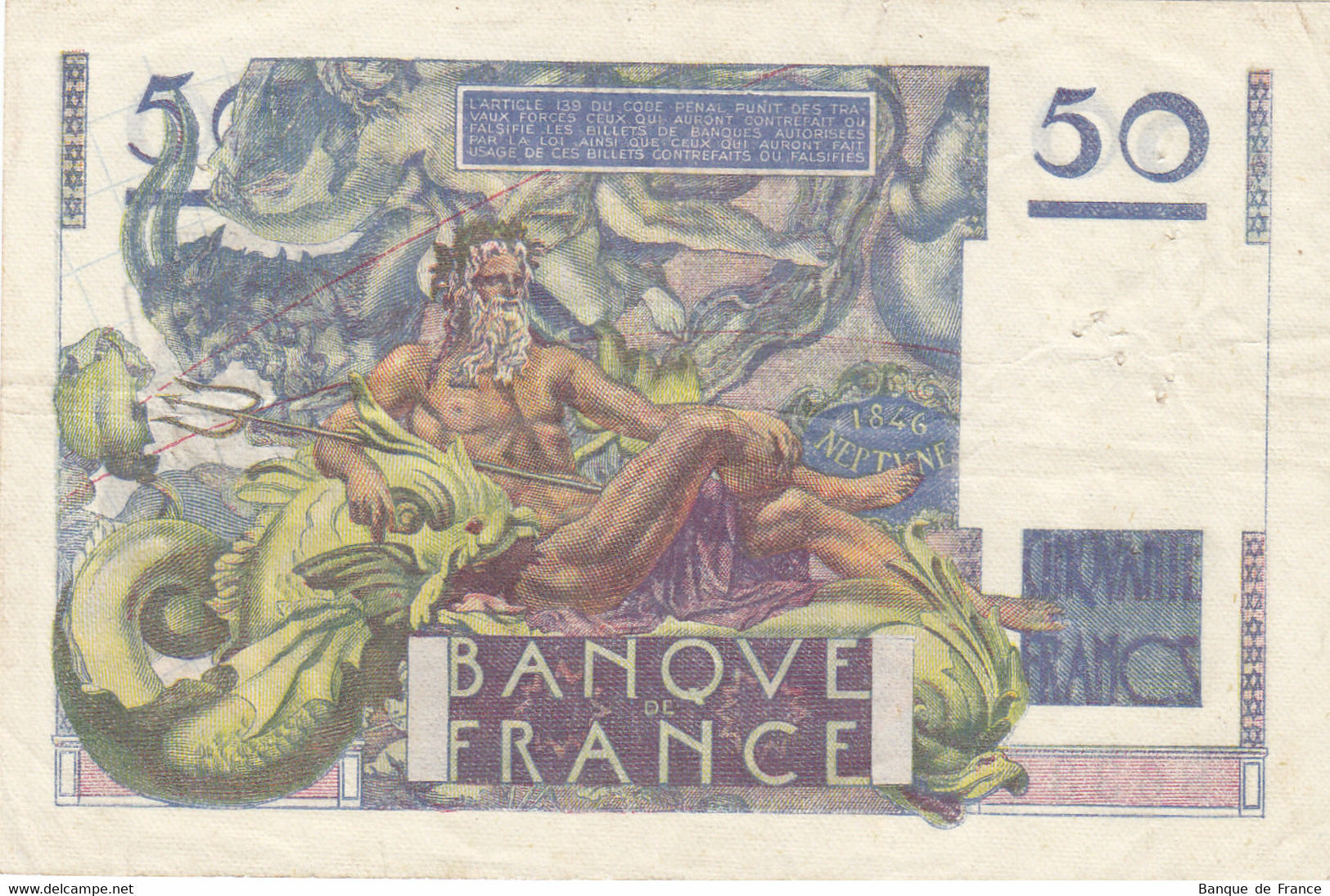 Billet 50 F Le Verrier Du 2-10-1947 FAY 20.09 Alph. S.91 - 50 F 1946-1951 ''Le Verrier''