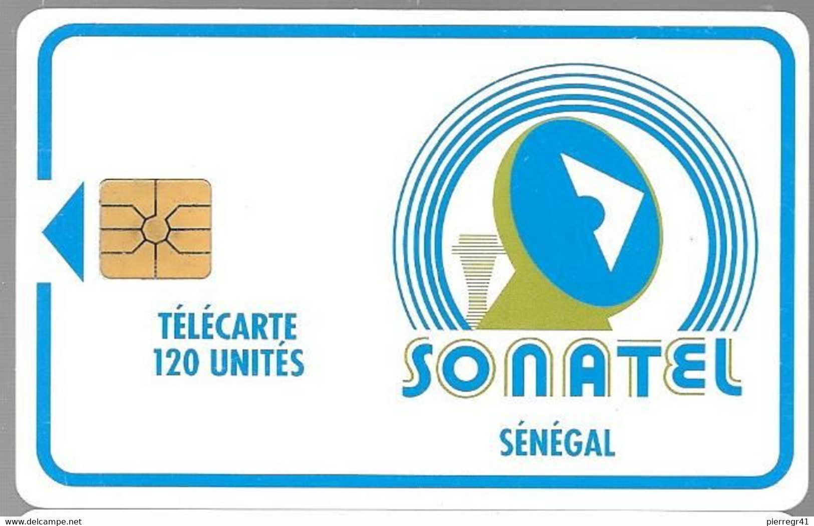 CARTE-PUCE-SENEGAL-120U-GEMA-SONATEL-V°2 Arrondi De 120U-Sans N°-UTILISE-TBE - Senegal