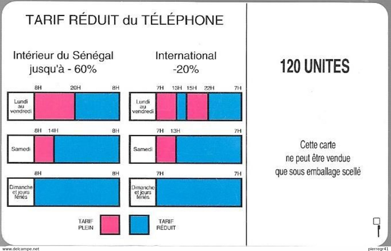 CARTE-PUCE-SENEGAL-120U-GEMA-SONATEL-V°2 Arrondi De 120U-Sans N°-UTILISE-TBE - Senegal