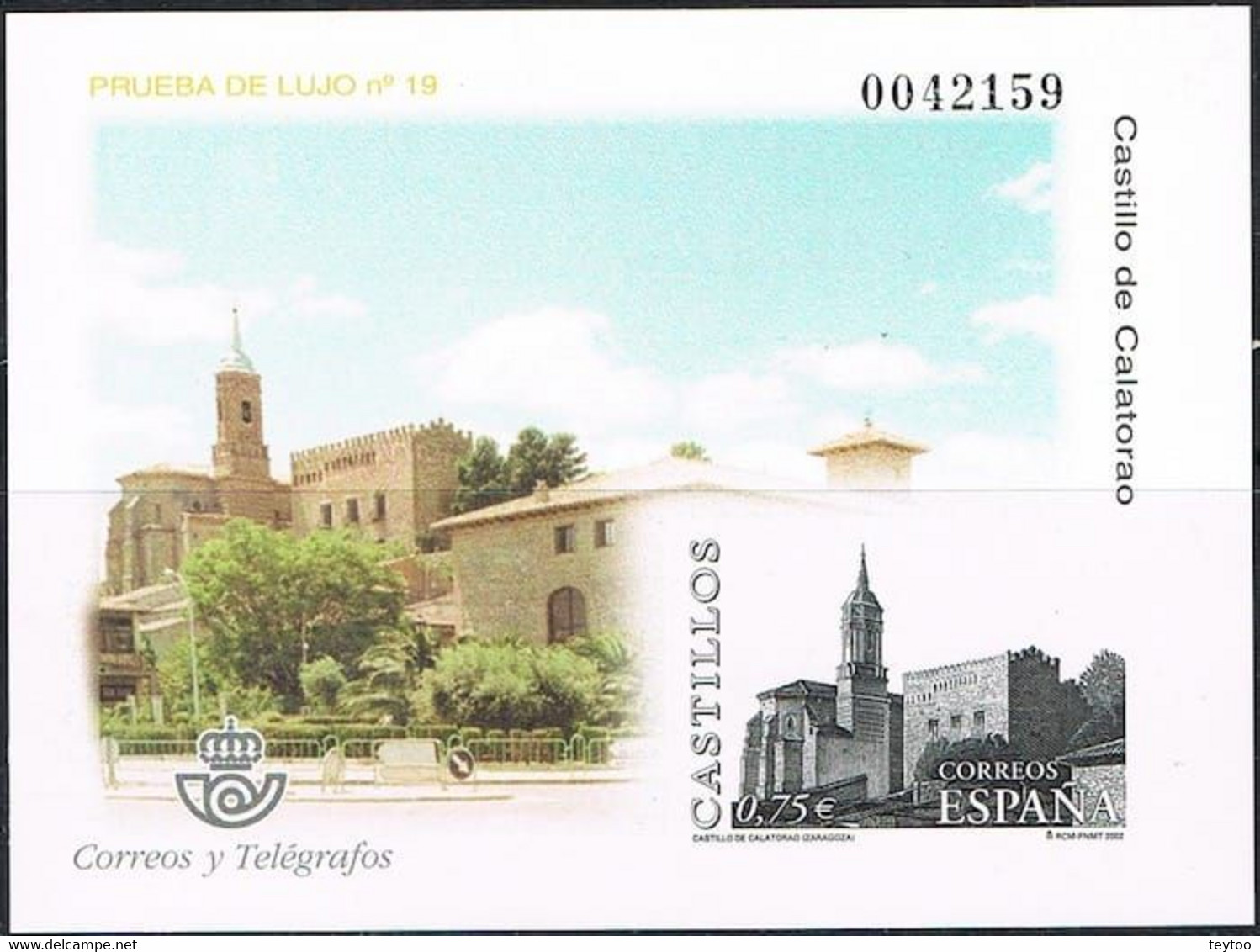 [P77] España 2002, Prueba De Lujo 19. Castillo De Calatorao - Probe- Und Nachdrucke