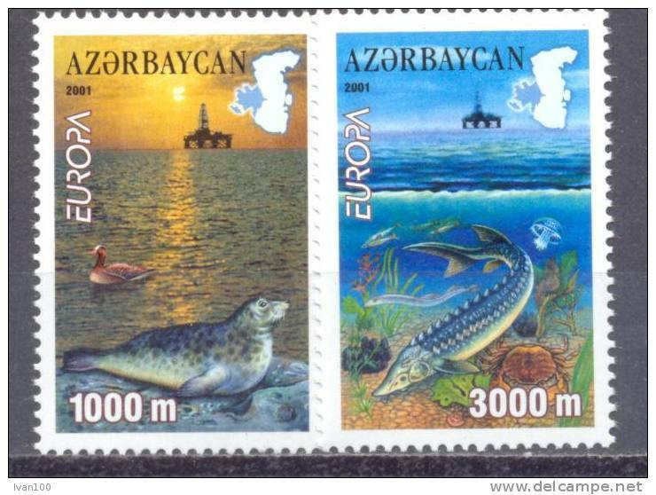 2001. Azerbaijan, Europa 2001, 2v, Mint/** - Azerbeidzjan