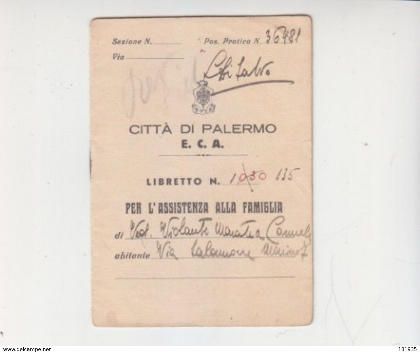 Amgot Libretto Assistenza 1944- Italy Italia - Britisch-am. Bes. Neapel