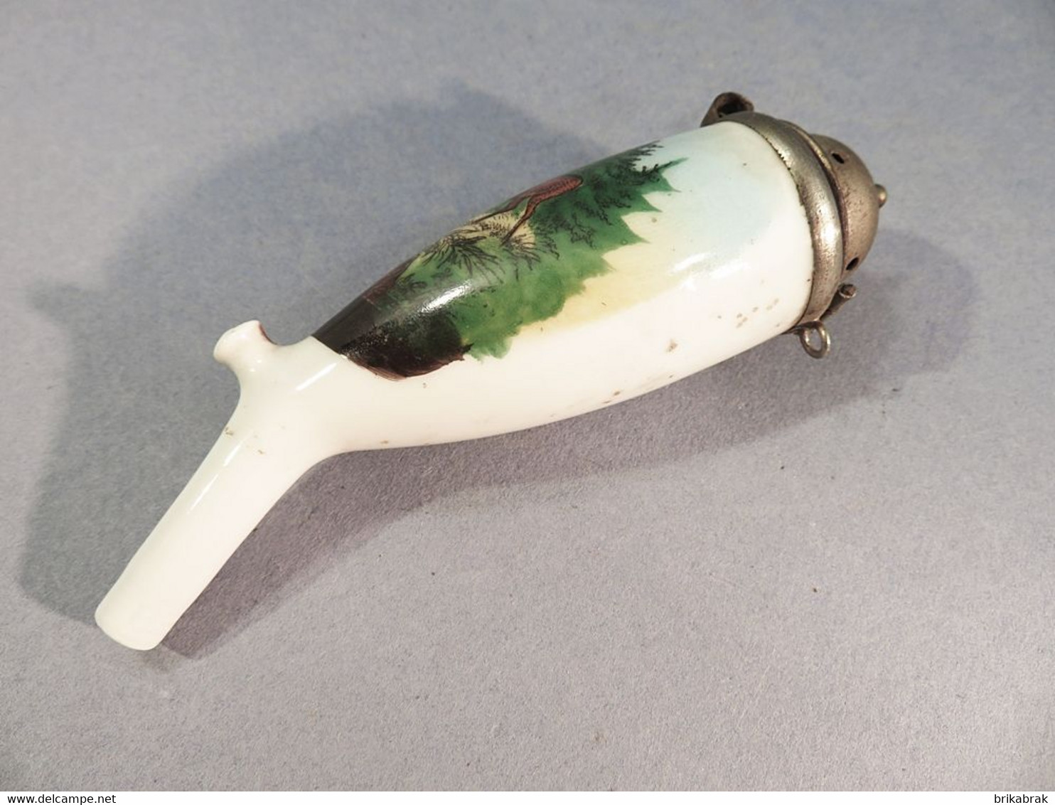 + TÊTE FOURNEAU DE PIPE DE CHASSEUR EN FAÏENCE+ Tabac Fumeur Cerf Biche - Porcelain Pipes