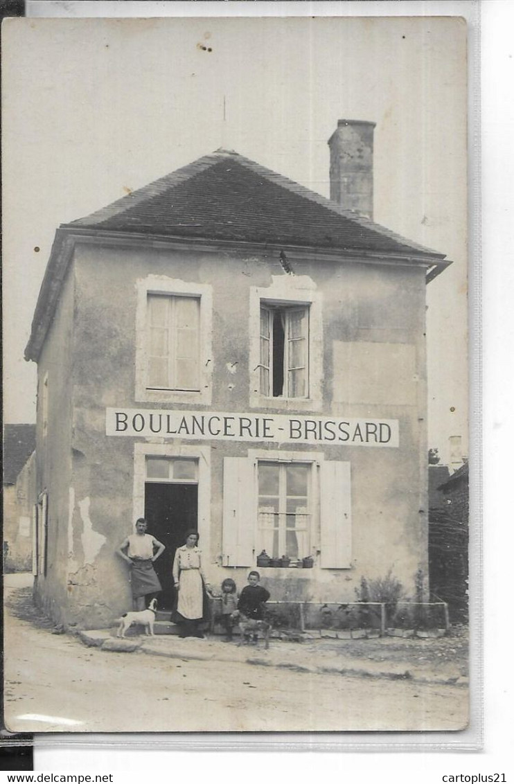 A IDENTIFIER   CARTE PHOTO  MAISON     // BOULANGERIE   BRISSARD  // DEVANT PERSONNAGES ET CHIENS GROS PLAN - To Identify