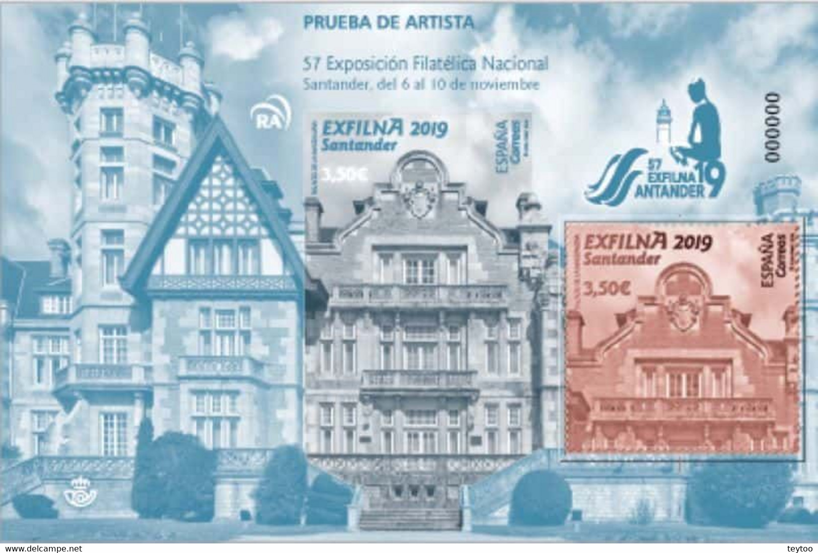 [P145] España 2019. Prueba Oficial. Exfilna. Santander - Proofs & Reprints