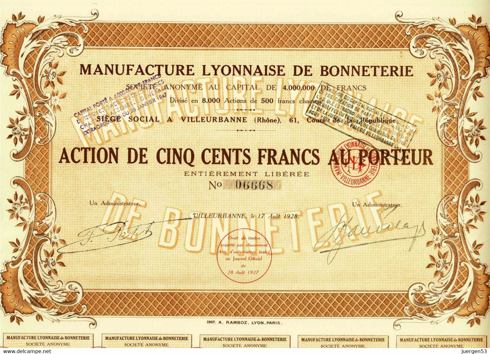 Manufacture Lyonnaise De Bonneterie S. A. - A - C