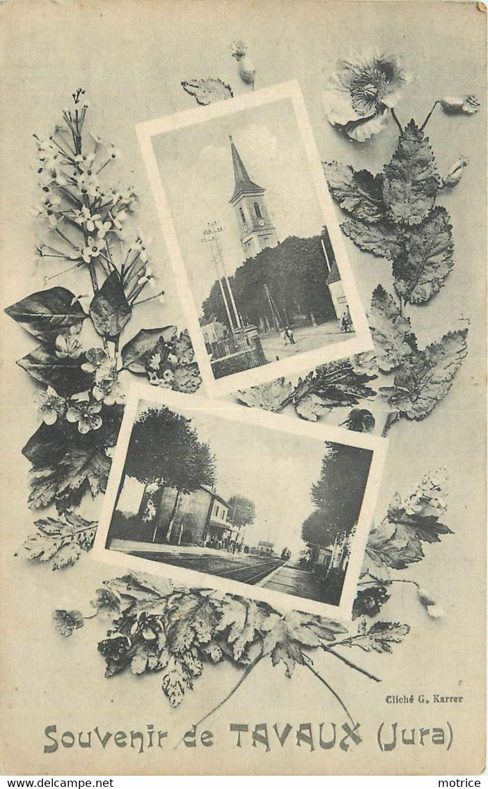 TAVAUX - Carte Souvenir Multi-vues, L'église, La Gare. - Tavaux