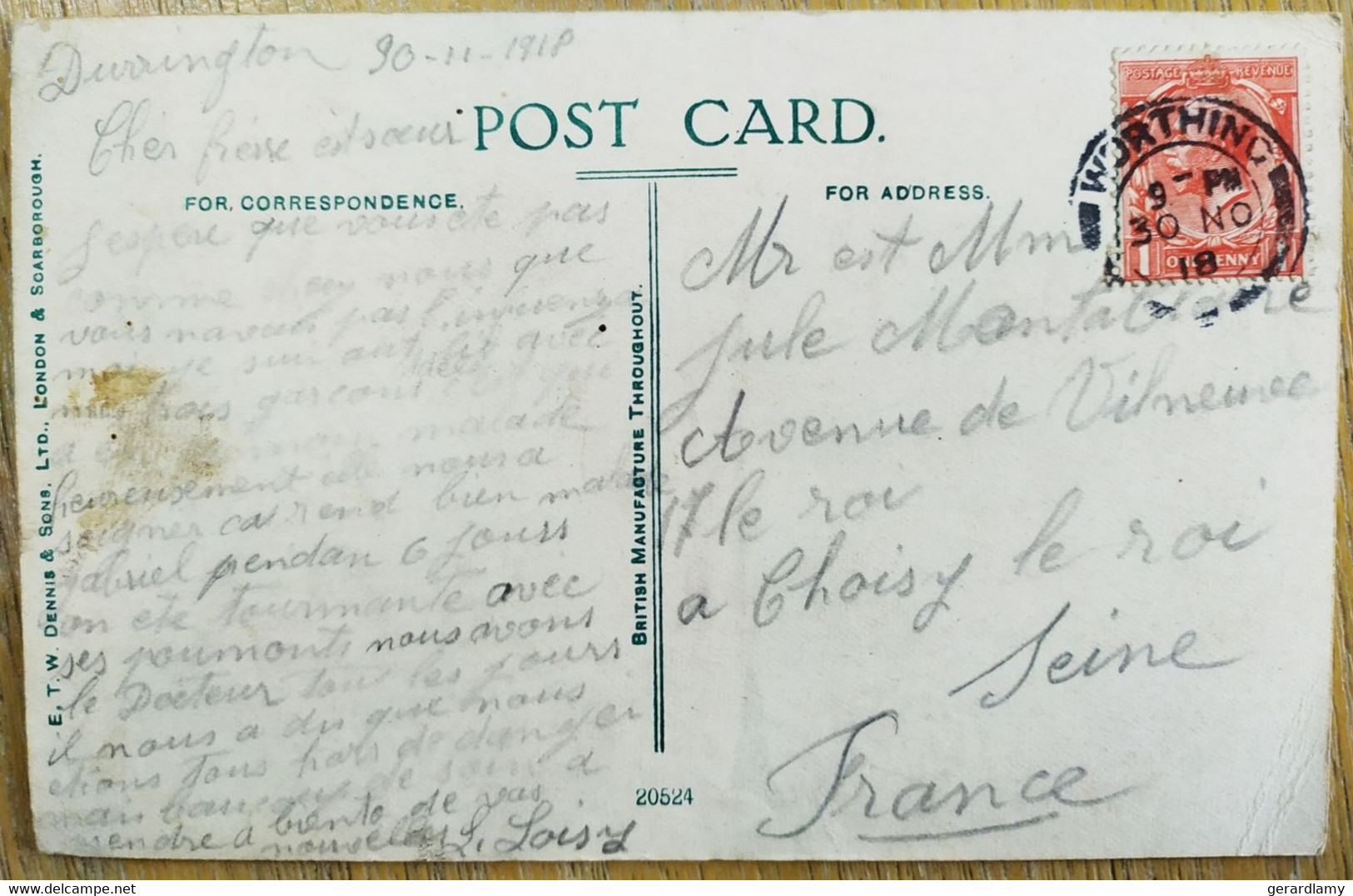 Carte Postale - Worthing - West Parade - 1918 - Worthing