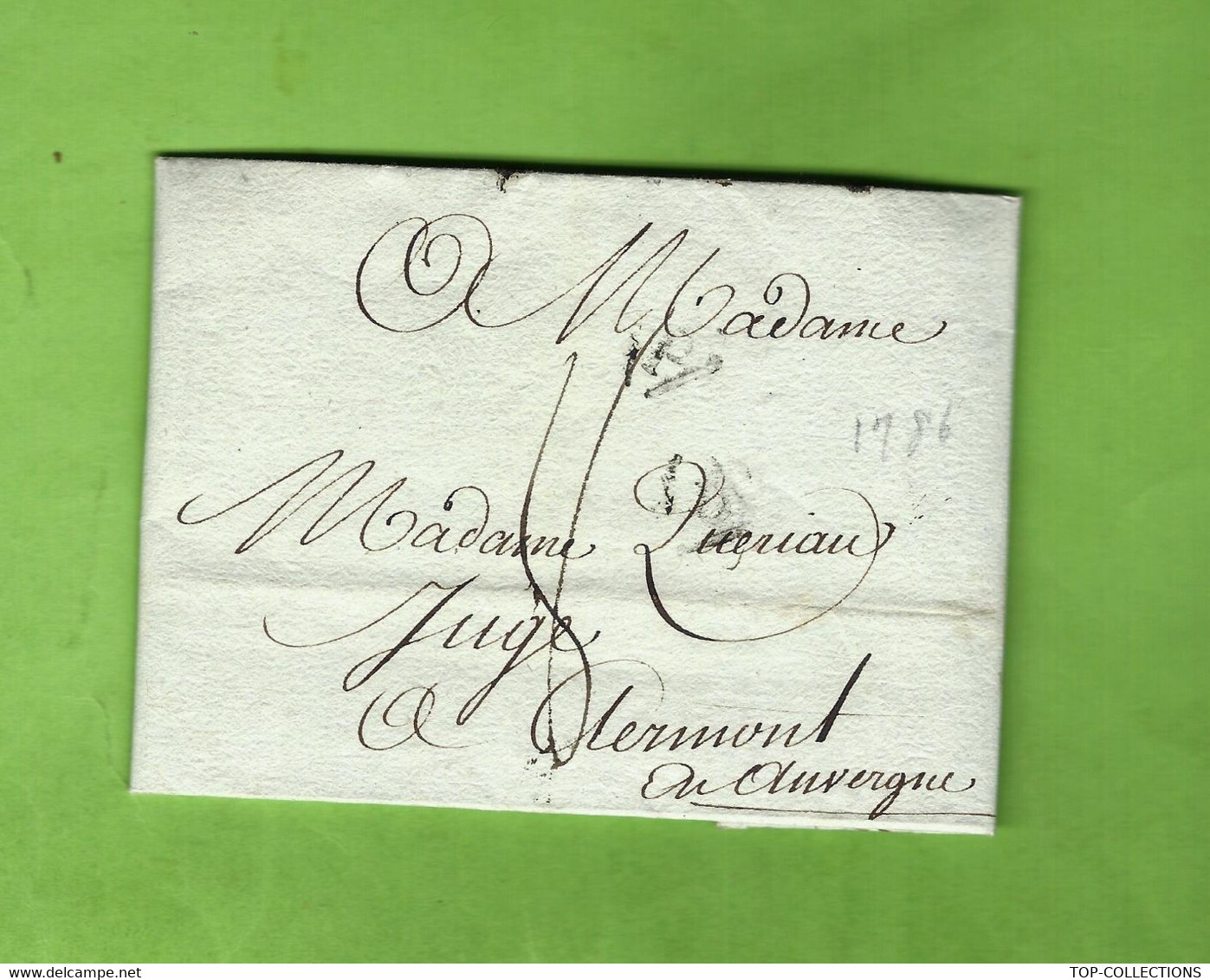 1786 PARIS BANQUE BANQUIERS  TASSIN DE MOULLAINE FAMILLE GENEALOGIE SIGNATURES => QUERIAU Clermont Ferrand VOIR SCANS - Historische Documenten