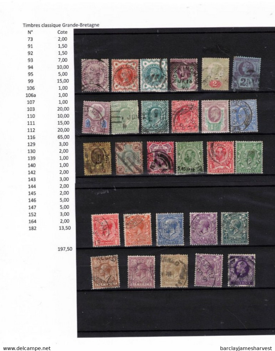 Timbres Classique De Grande-Bretagne - Other & Unclassified