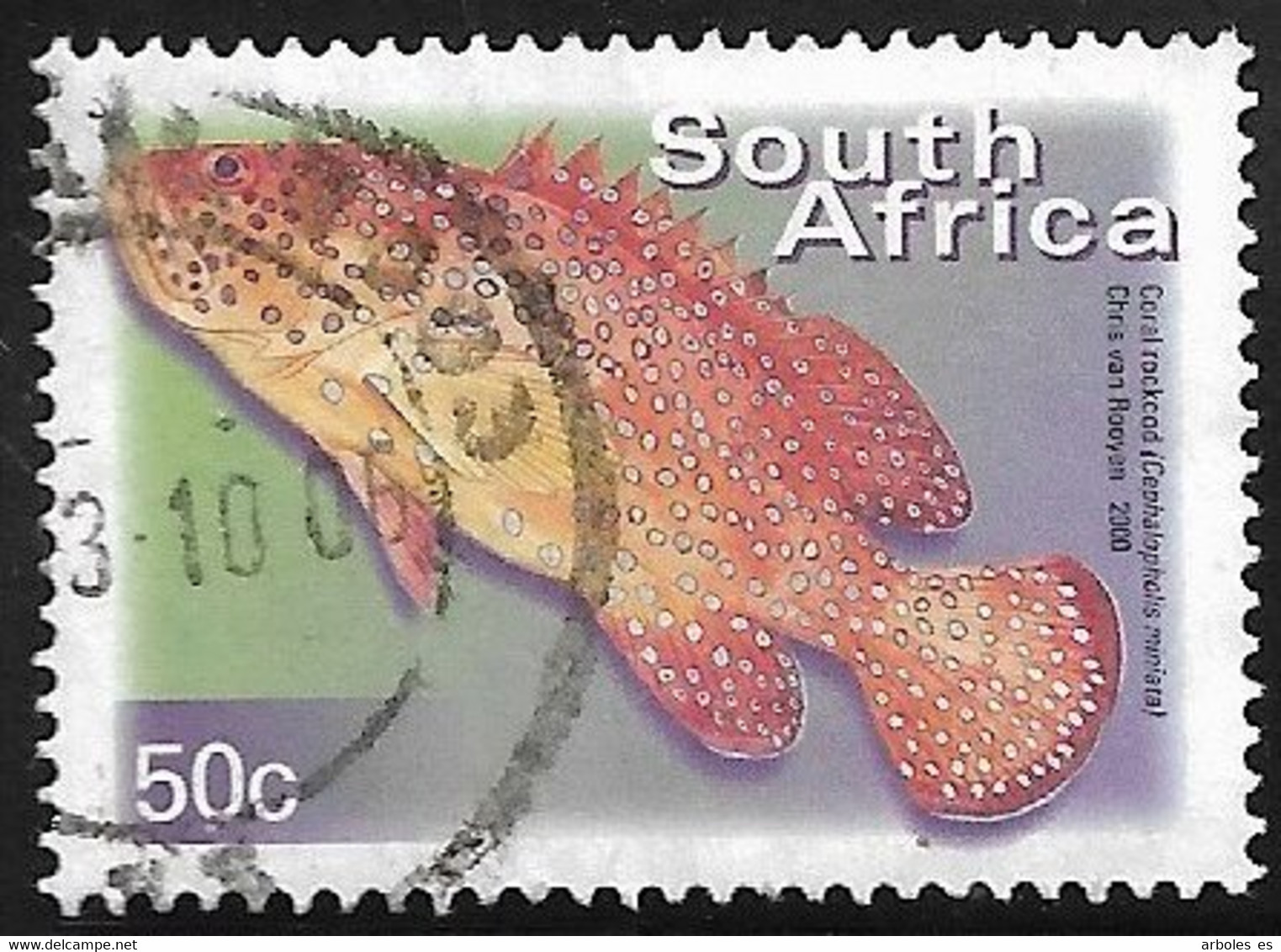 SUDAFRICA - PECES - AÑO 2000 - Nº  CATALOGO  YVERT 1127H - USADO - Used Stamps