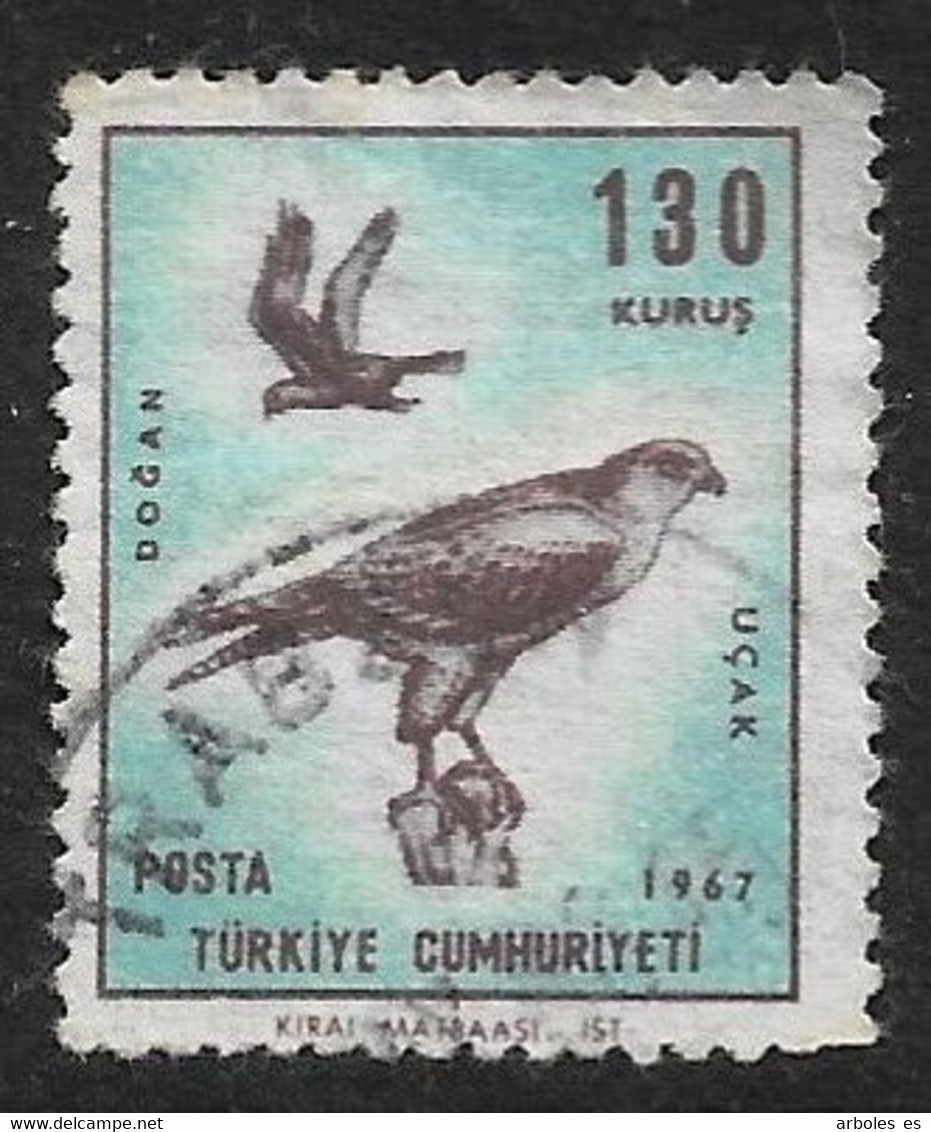 TURQUIA - PAJAROS - AÑO 1967 - Nº  CATALOGO  YVERT 0049  AEREO - USADO - Poste Aérienne