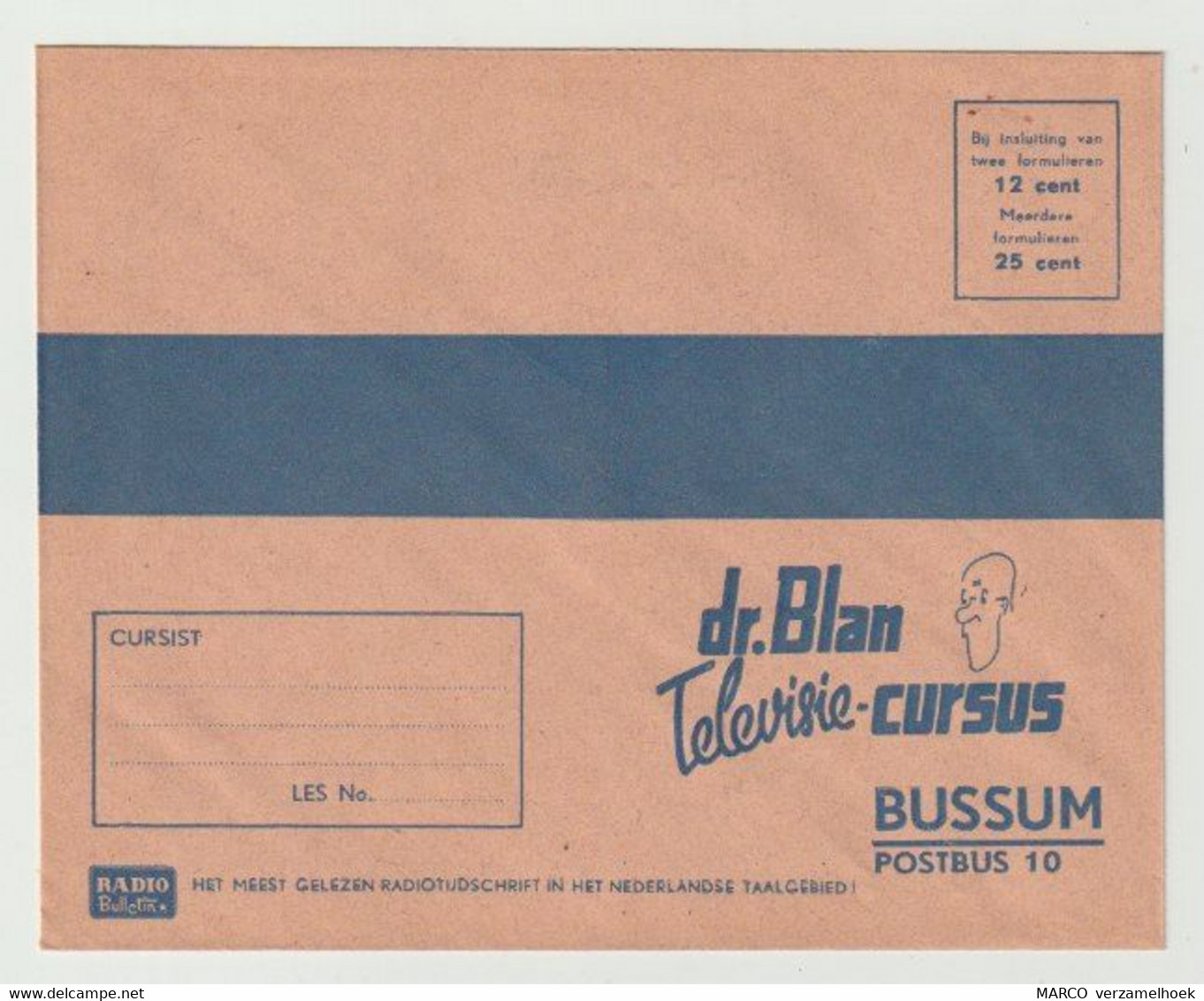 Enveloppe Dr. BLAN Televisie-TV Cursus Bussum (NL) - Television
