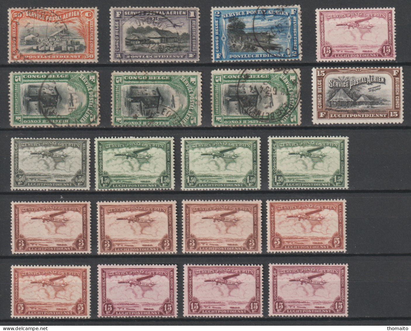 Belgisch Congo Belge - OBP/COB Tussen/entre PA1-PA13 - Lucthpost Airmail Poste Aérienne MNH/MH/Obl - Unused Stamps