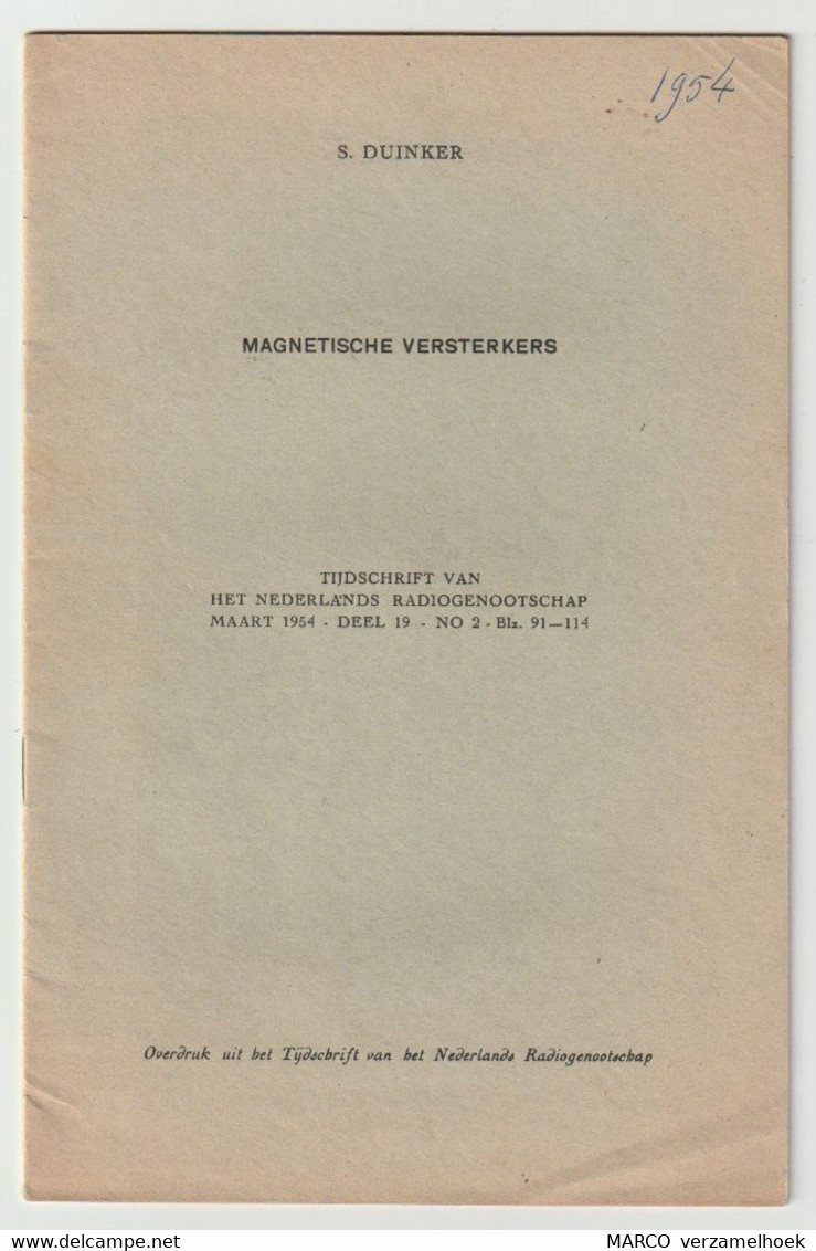 Brochure-leaflet Magnetische Versterkers Het Nederlands Radiogenootschap 1954 (NL) - Literatuur & Schema's