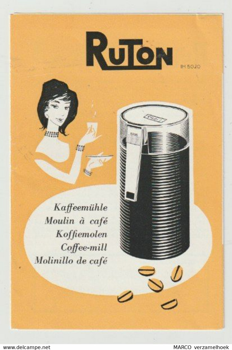Brochure-leaflet RUTON IH 5020 Koffiemolen - Moulin à Café  (NL) - Libri & Schemi