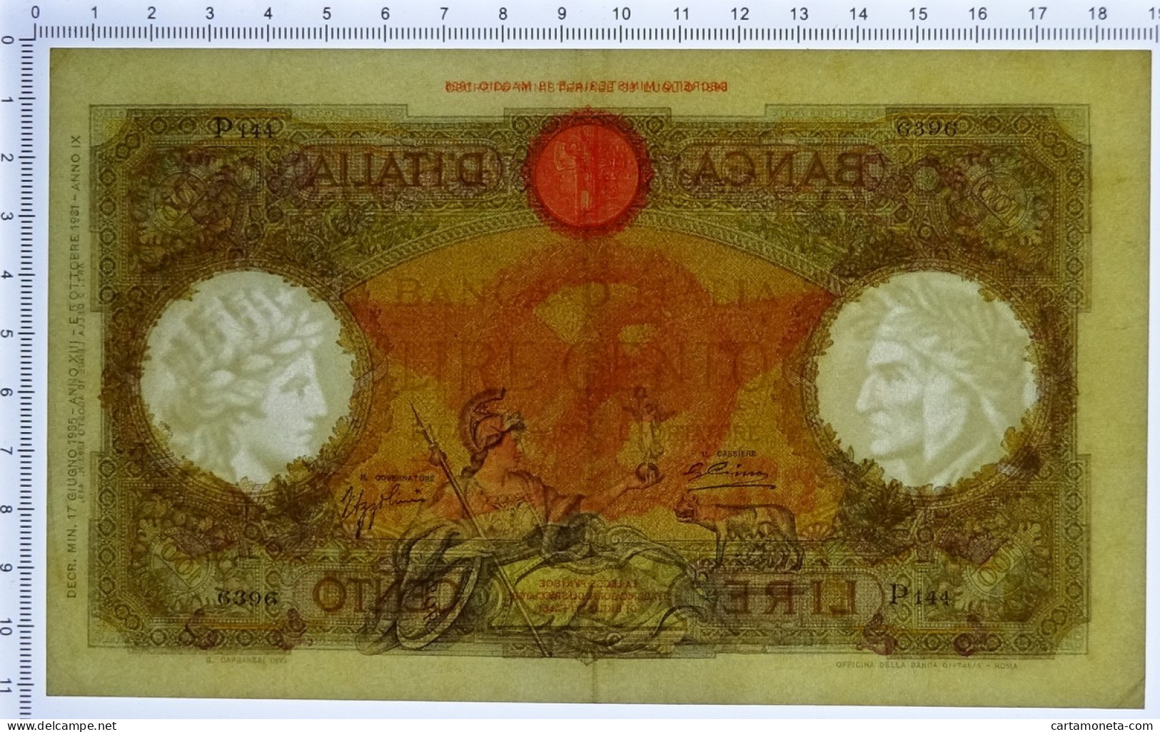 100 LIRE CAPRANESI AQUILA ROMANA TESTINA FASCIO ROMA 17/06/1935 SPL/SPL+ - Regno D'Italia – Other