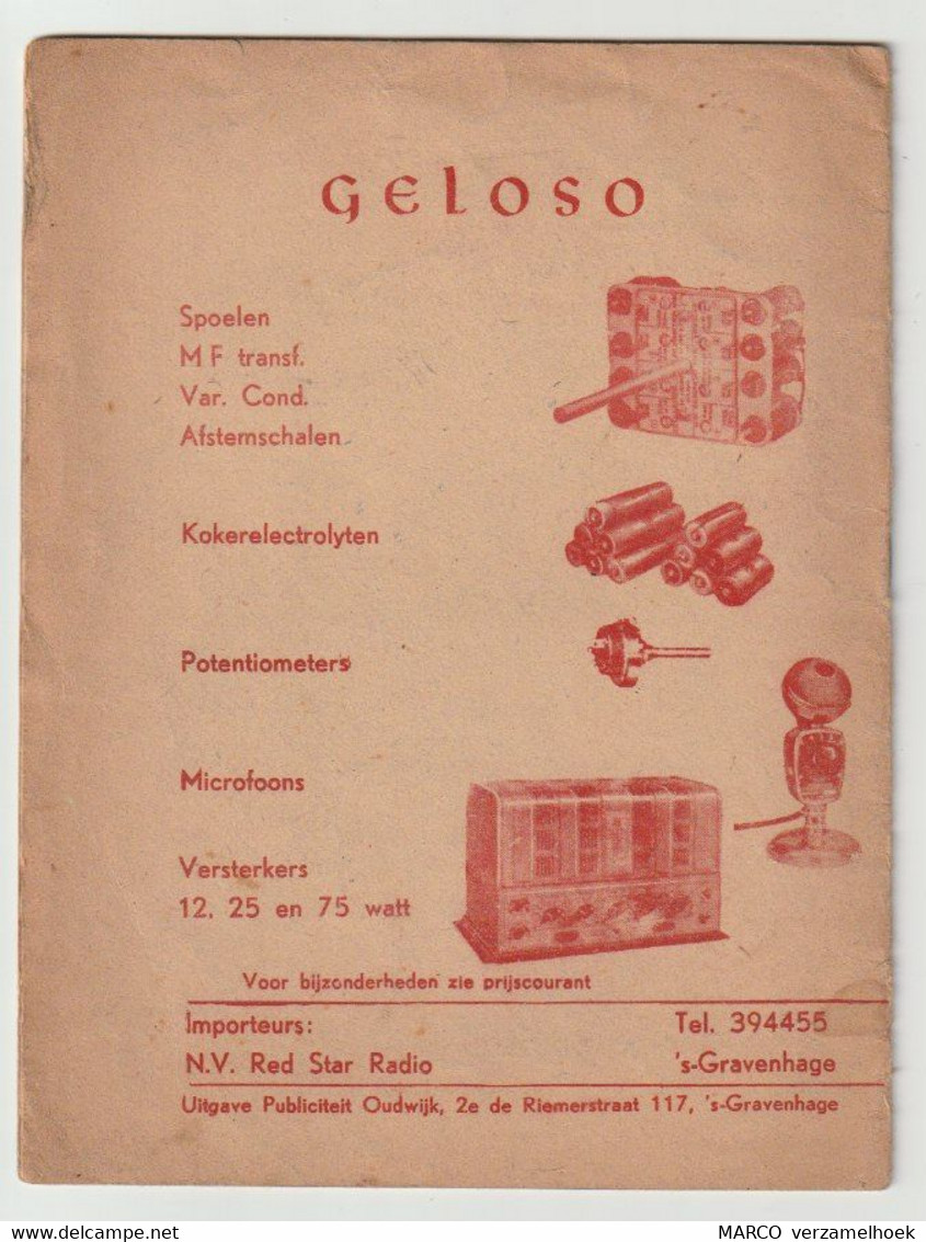 Brochure-leaflet GELOSO Milano Italia (I) Importeur Red Star Radio De Haag (NL) - Littérature & Schémas