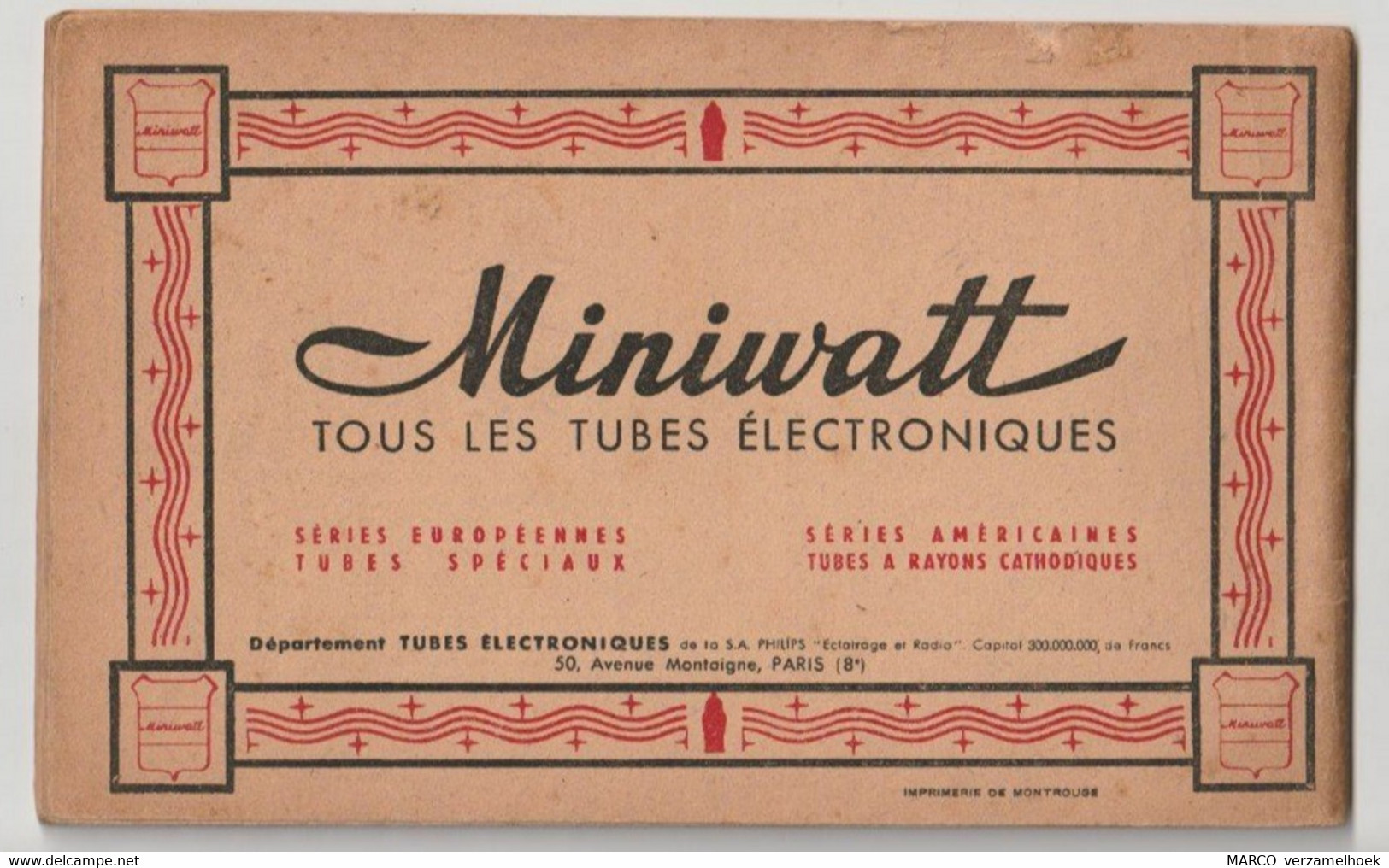 Brochure-leaflet L. Gaudillat LEXIQUE Officiel Des Lampes Radio Paris (F) 1949 Philips Miniwatt - Littérature & Schémas