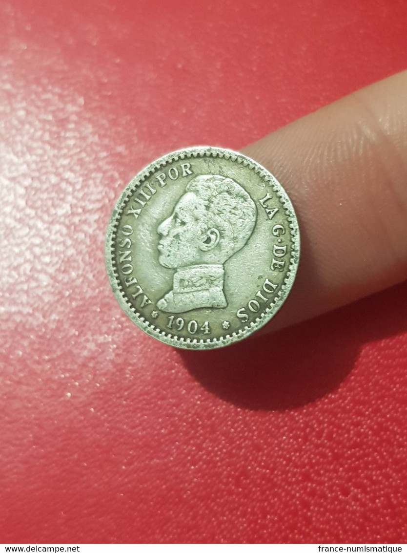 ESPAGNE, Pièce De 50 Cent 1904 Alfonso XIII En ARGENT - Sammlungen