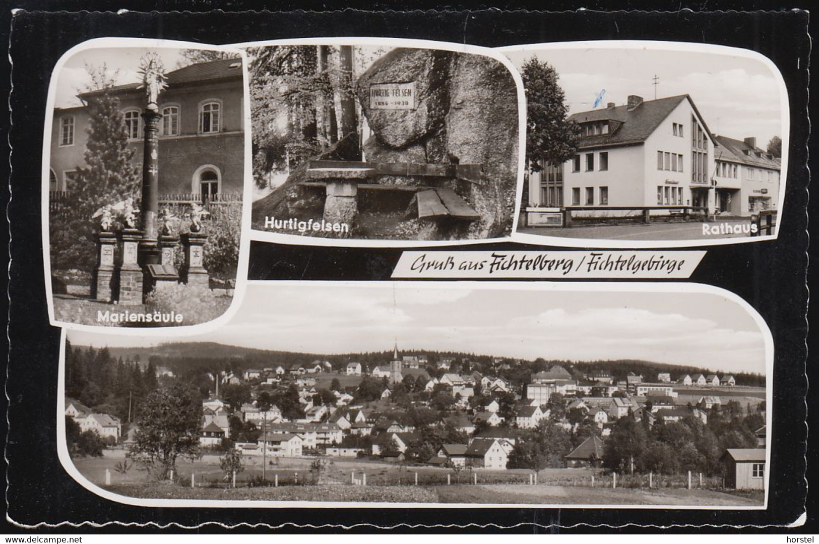 D-95686 Fichtelberg - Alte Ansichten - Rathaus - Hurtigfelsen - Mariensäule ( Echt Foto) - Marktredwitz