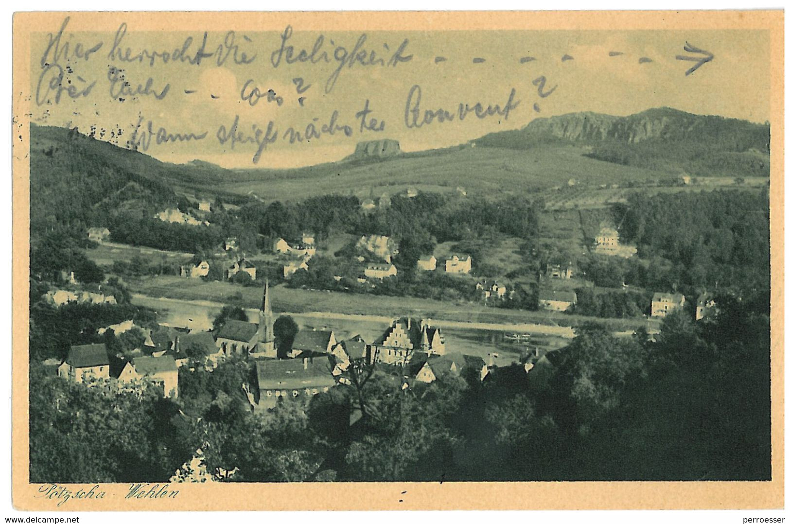 Pötzscha Wehlen, Stadtansicht  1929 - Wehlen