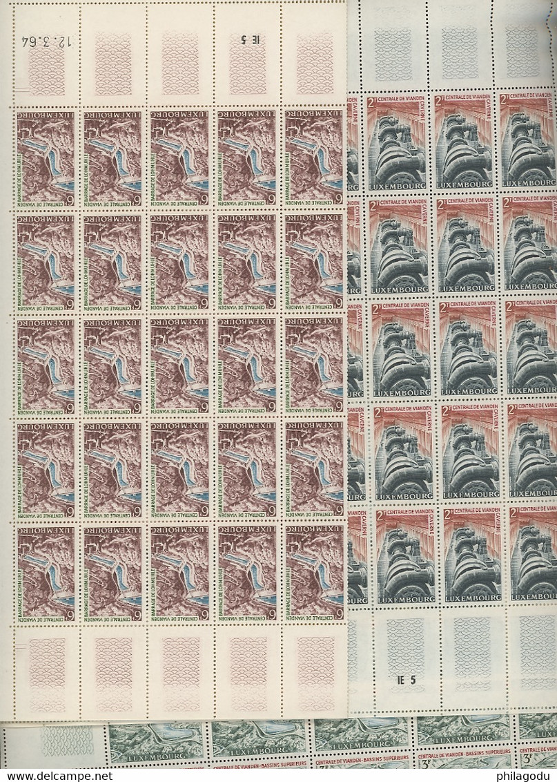 1964 Vianden Electricité  Yv 644-646   ** Feuillets Complète Avec Bords - Full Sheets