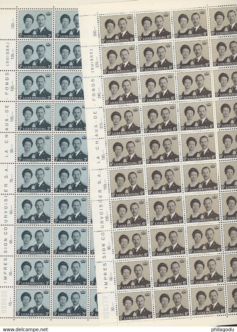 1964 Grand Duc Jean. Couple  Yv 652-653   ** Feuillets Complète Avec Bords - Full Sheets