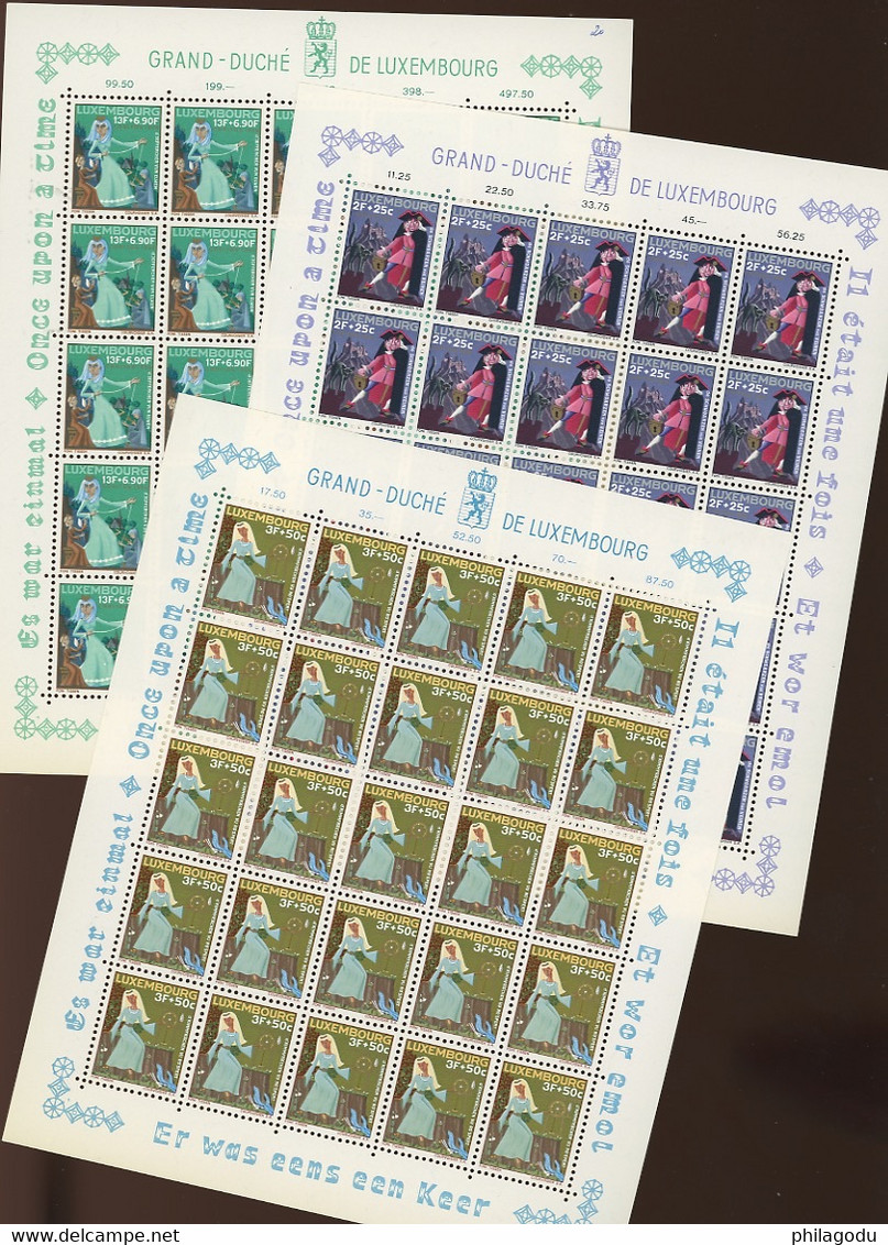 1966. Caritas 6 Val Fairy Tales   Yv 691-696  ** Feuillets Complète Avec Bords. Cote 75,-€+.  LUXE Aucune Inscription - Full Sheets