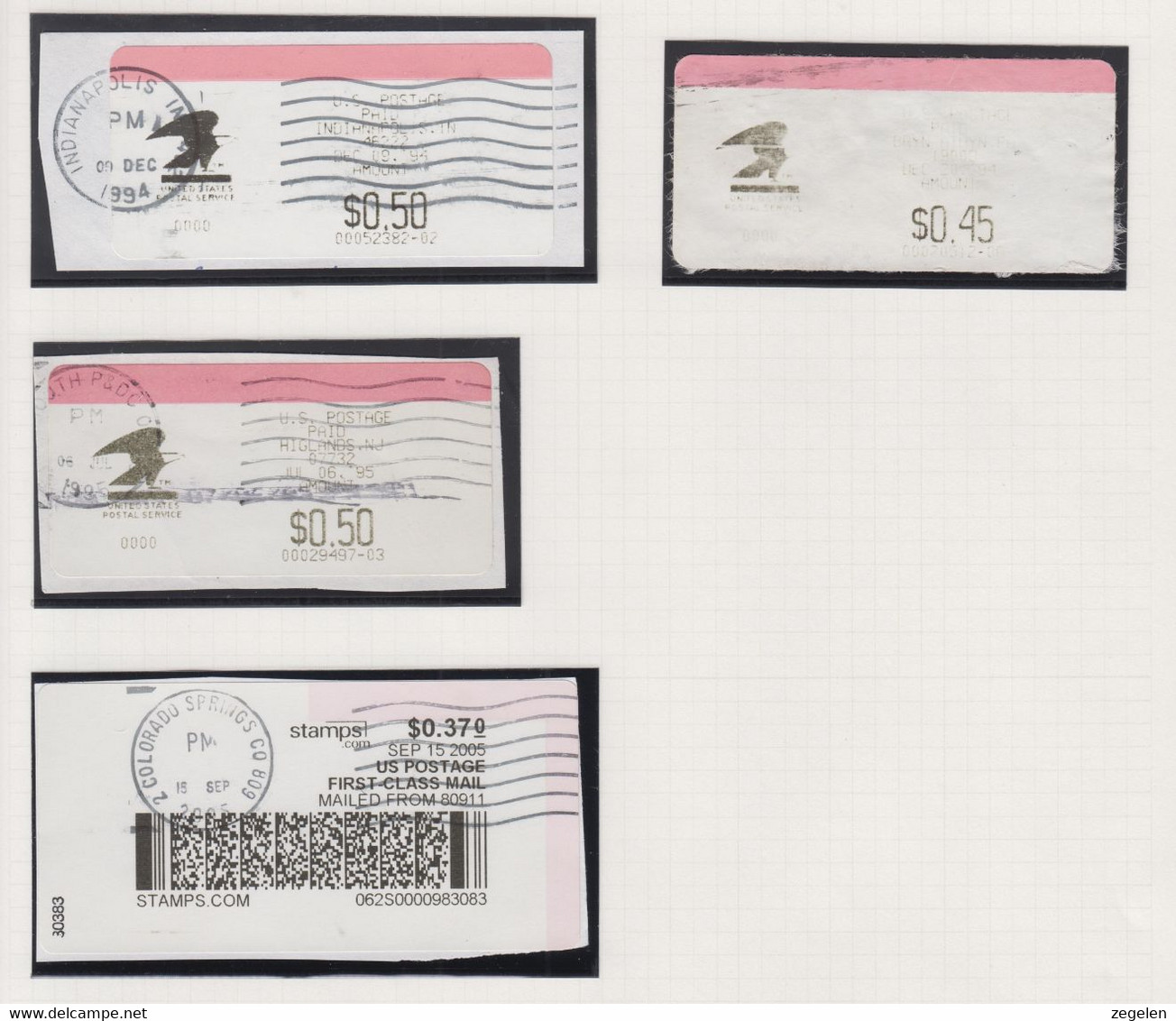 Verenigde Staten 4  Meterstamps Verschillende Steden - Unclassified