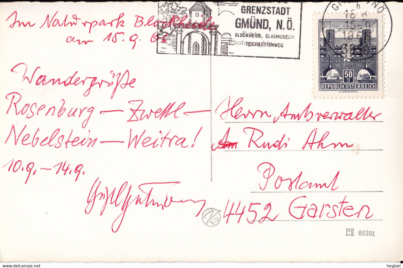 1966, Österreich, Gmünd, Meridianstein, Niederösterreich - Gmünd