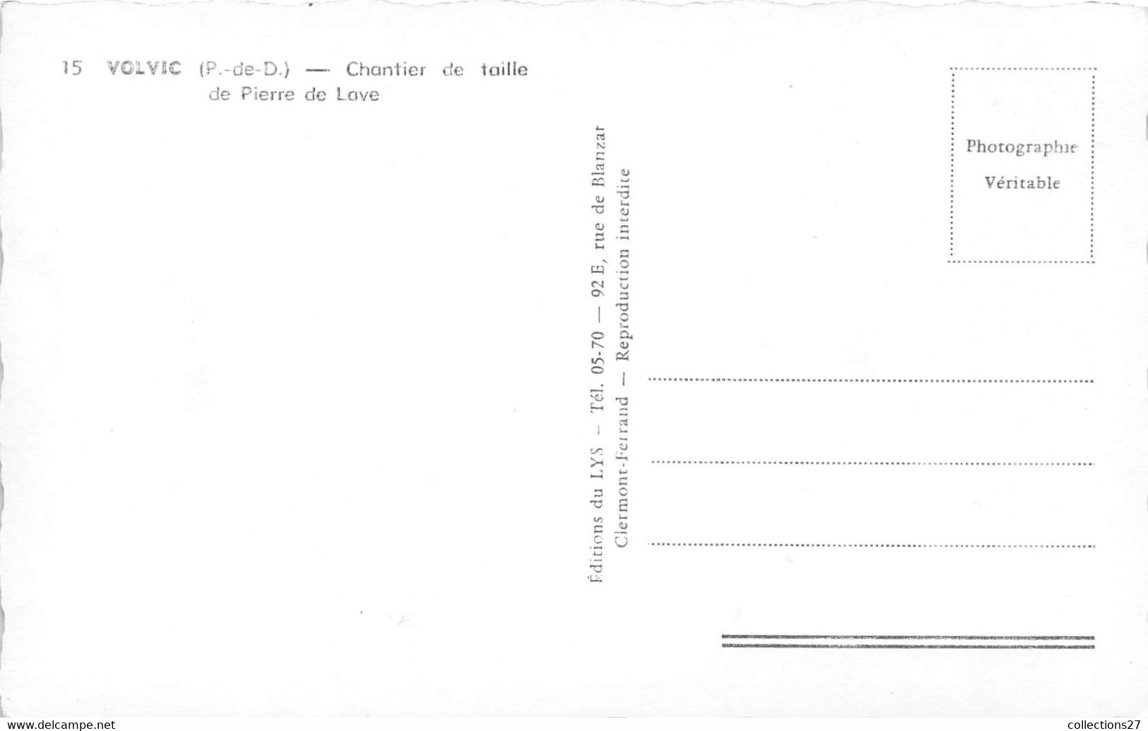 63-VOLVIC-CHANTIER DE TAILLE DE PIERRE DE LAVE - Volvic