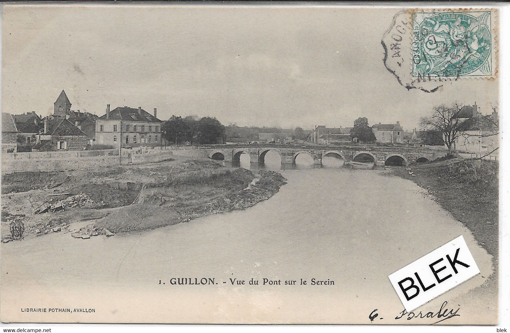 89 . Yonne .  Guillon  : Vue Du Pont  Sur Le Serein . - Guillon