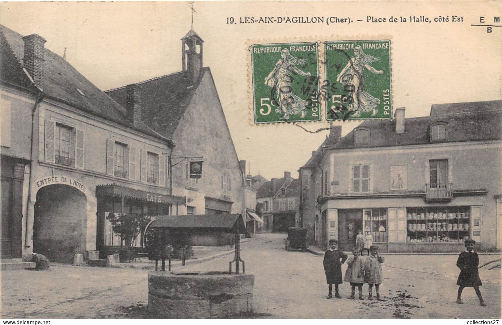 18-LES-AIX-D'AGILLON- PLACE DE LA HALLE, CÔTE EST - Les Aix-d'Angillon