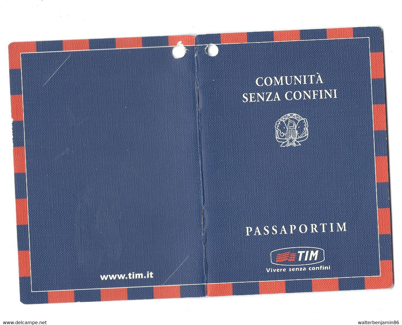 GADGET PASSPORT TIM BROCHURE ILLUSTRATIVA SERVIZI COMUNITA' SENZA CONFINI - Verzamelingen