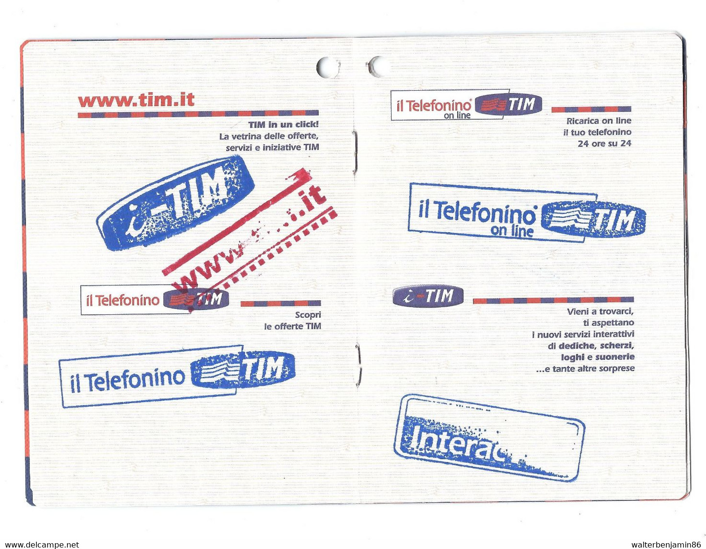 GADGET PASSPORT TIM BROCHURE ILLUSTRATIVA SERVIZI COMUNITA' SENZA CONFINI - Collezioni