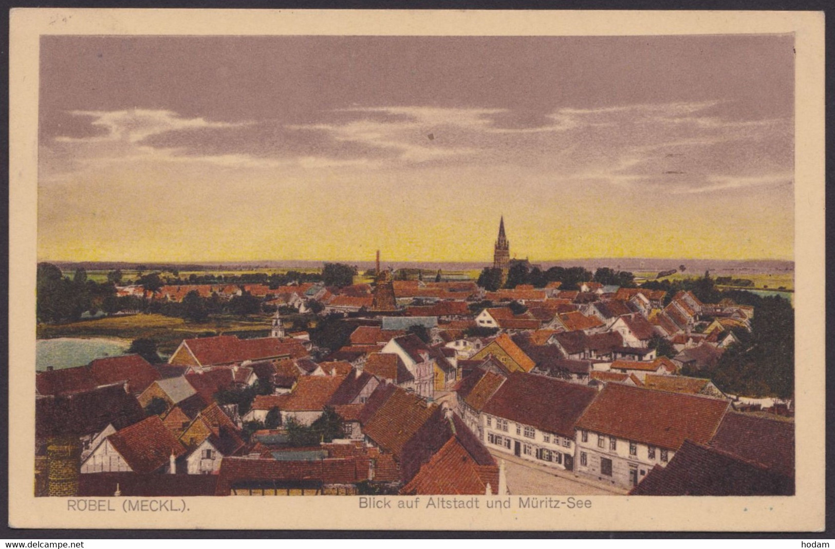 "Röbel", Altstadt Mit Müritz, Farbig, 1921 Gelaufen - Röbel