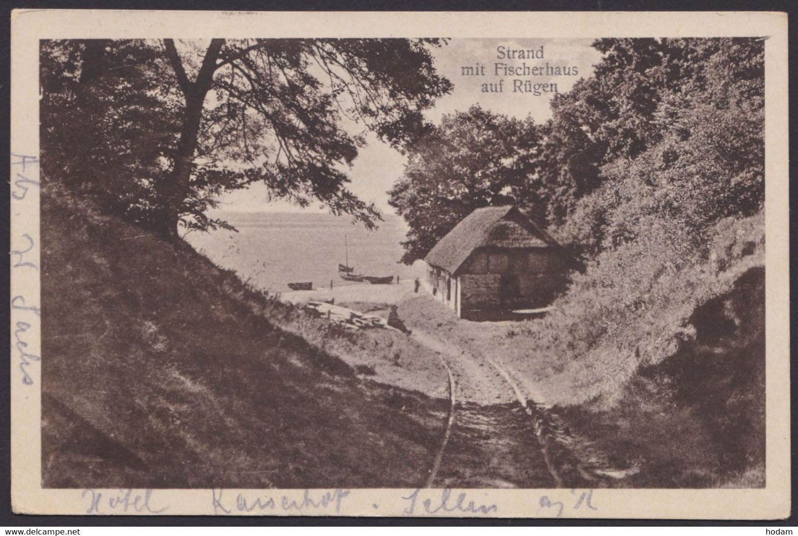 "Sellin", Rügen, Fischerhaus Mit Strand, 1920 Gelaufen - Sellin