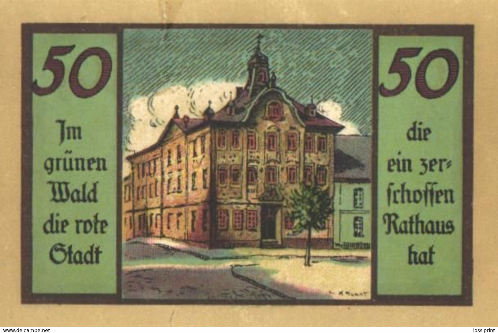 Germany Notgeld:Gutschein 50 Pfennig, Stadt Guhl - Collections