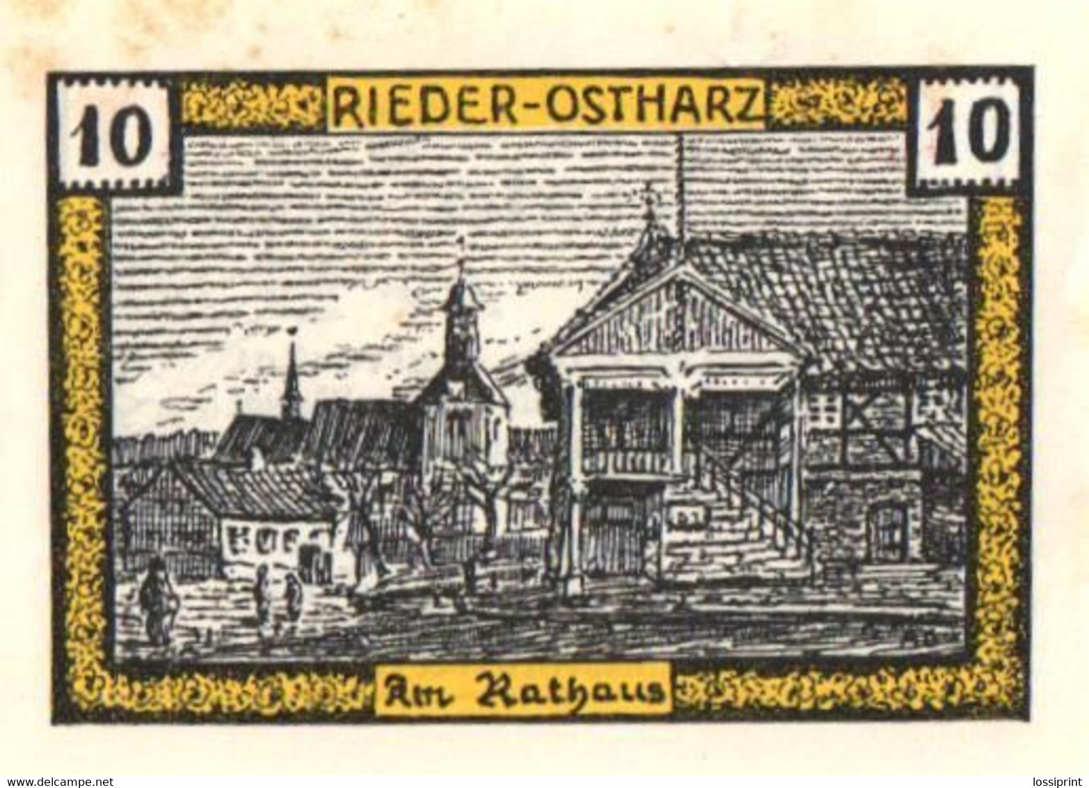 Germany Notgeld:Gemeinde Rieder Am Ost-Harz 10 Pfennig, 1921 - Collections