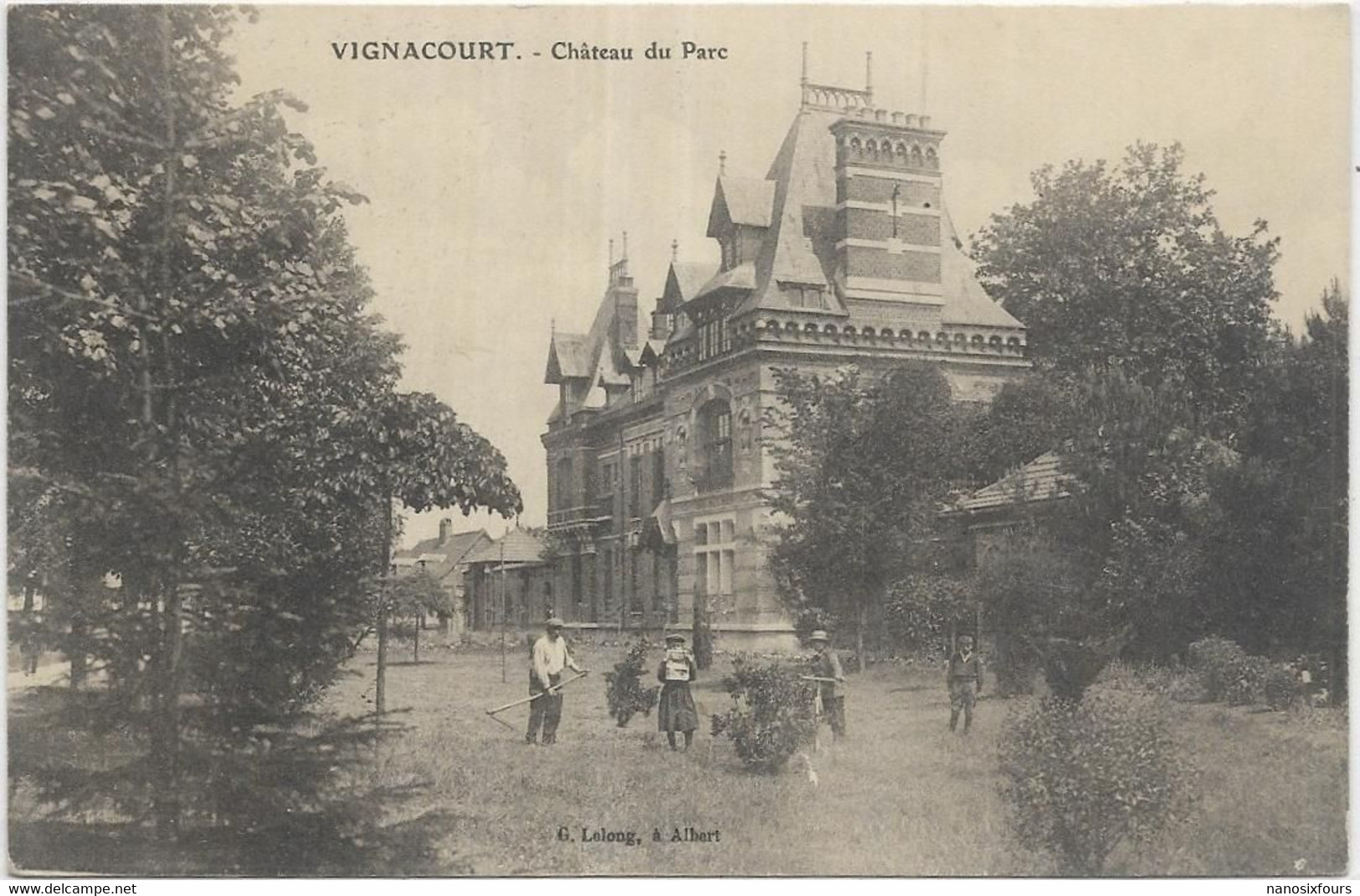 D 80. VIGNACOURT.  CHATEAU DU PARC CARTE ECRITE AN 1914. - Vignacourt
